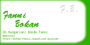 fanni bokan business card