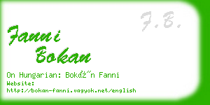 fanni bokan business card